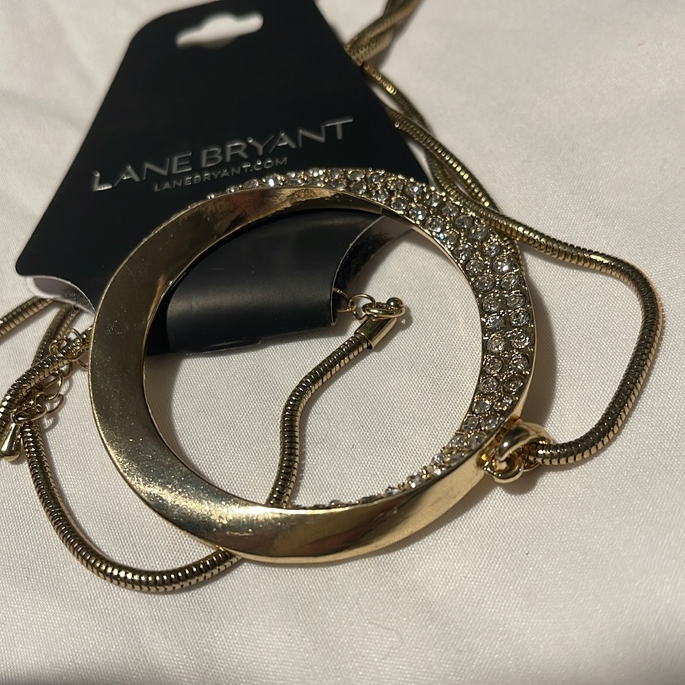 NEW! Lane Bryant extra long gold necklace